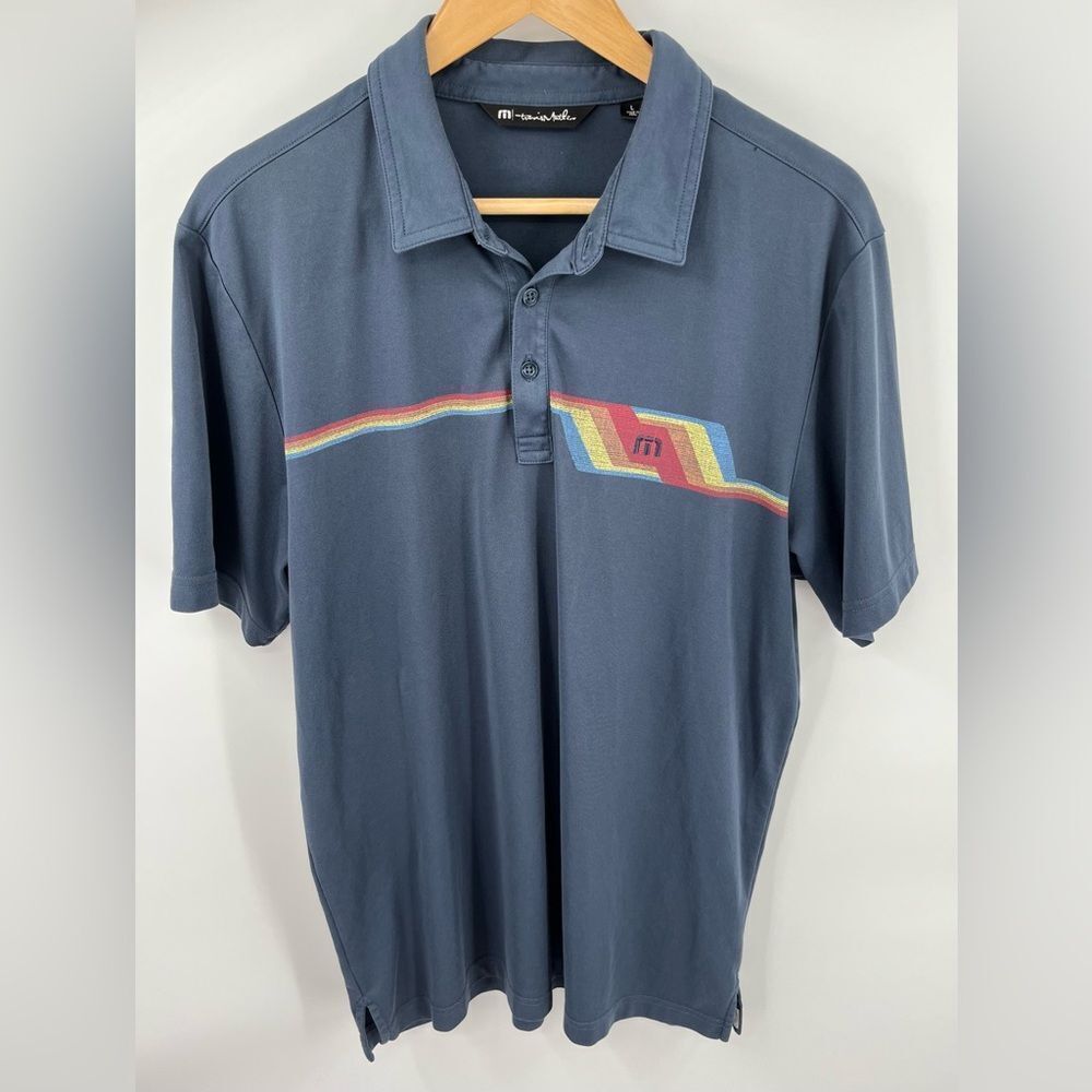Travis Mathew Men’s Byob Golf Polo Vintage Indigo Athleisure Size L